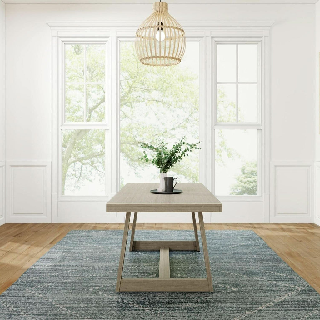 72 Inch Farmhouse Solid Wood Dining Table Rectangular Kitchen Table-2