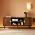 Walnut 47 Inch TV Stand Featur ingInte grated Storage-0