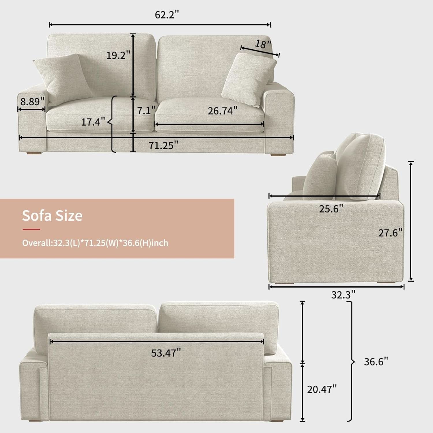 Modern Beige Recliner Sofa For Living Room Furniture-1