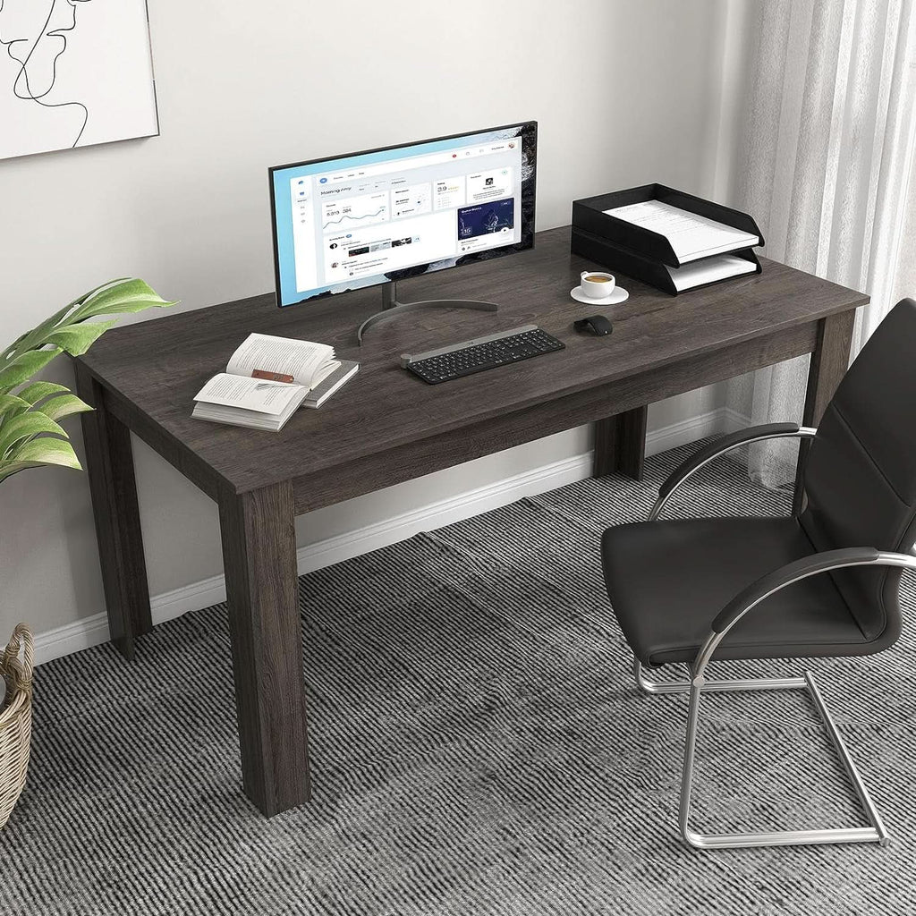 63 Inch Wood Dining Table For 4 To 6 People Grey Ideal For Dining Room-4