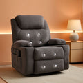 Gray Massaging Recliner With Cupholders Extendable Footrest