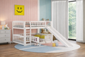 Kids Bunk Bed w/ Slide – Twin Over Twin