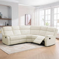Off White Recliner Sectional Sofa Five Seats Living Room