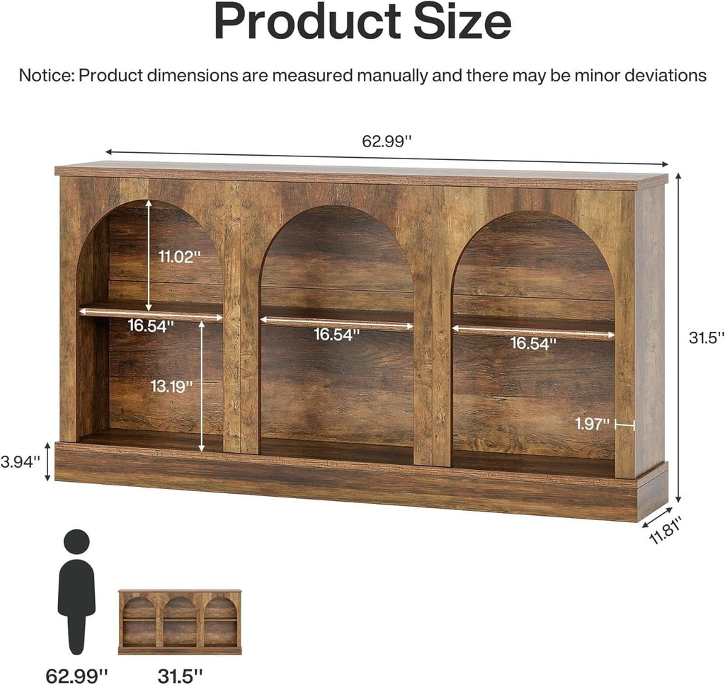 63 Inch Console Table Three Tier Storage for Entryway-1