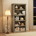 Grey Farmhouse Five Tier Bookcase Living Room Storage