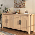 Sixty Three Inch Exquisite Fluted Arched Solid Wood Sideboard