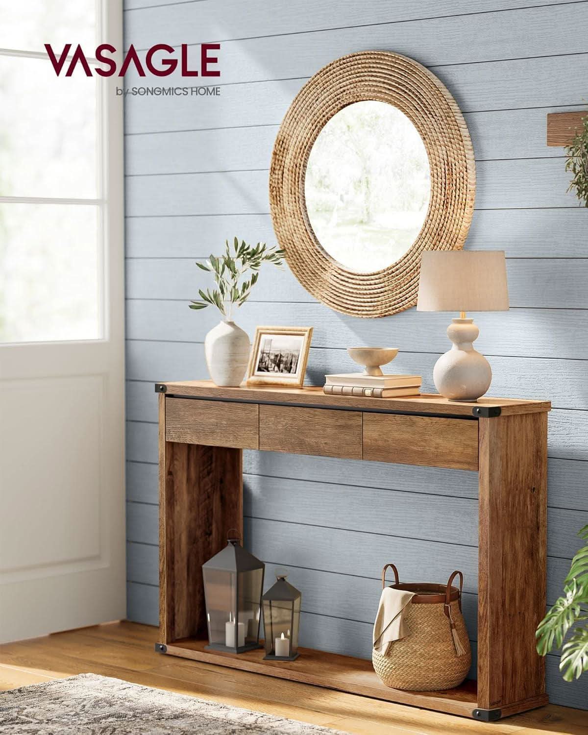 Sofa Console Table Forty Seven Inches Three Drawers Narrow