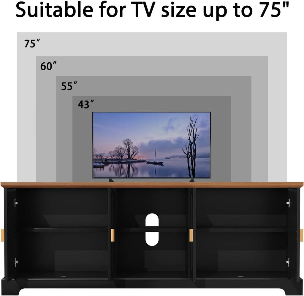 67 Inch TV Stand Entertainment Center Featuring Storage-2