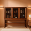 Large Handcrafted Sideboard Cabinet With Clear Glass-0