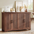 55Inch Walnut Fluted Sideboard Adjustable Storage Unit-0