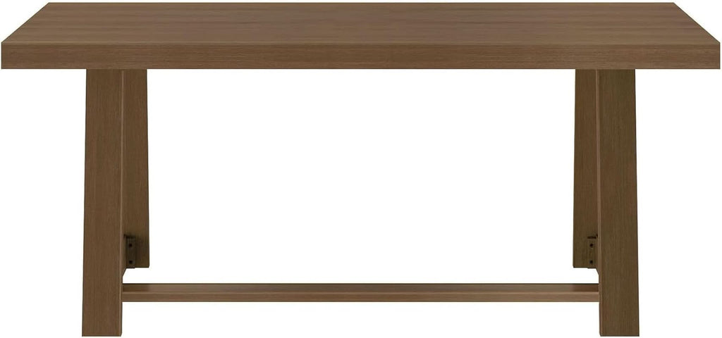 72 Inch Farmhouse Dining Table Solid Wood Rustic Kitchen Table Pecan Wirebrush-3