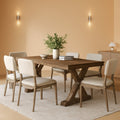 Solid Wood Rectangular Table 63 Inch Rustic Brown Finish-0