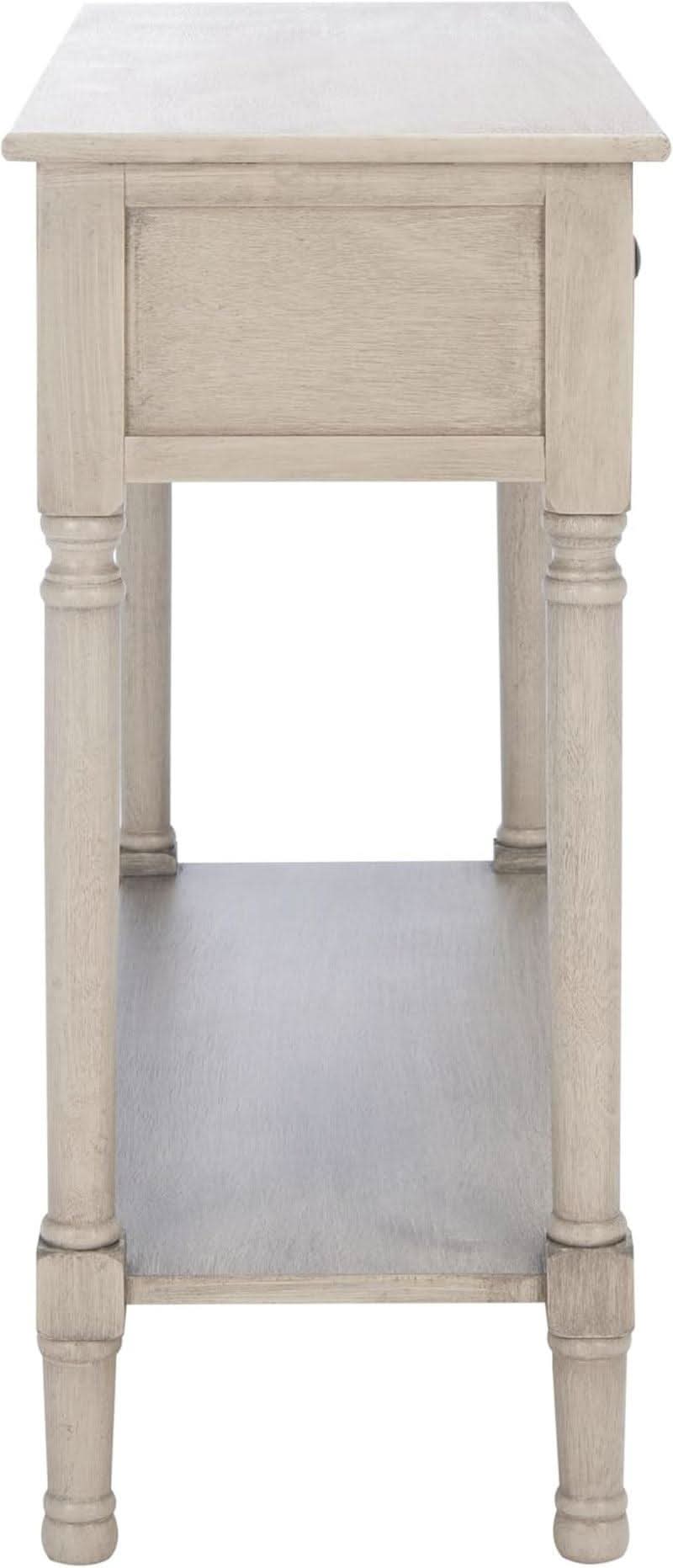 Greige Console Table With Two Drawers