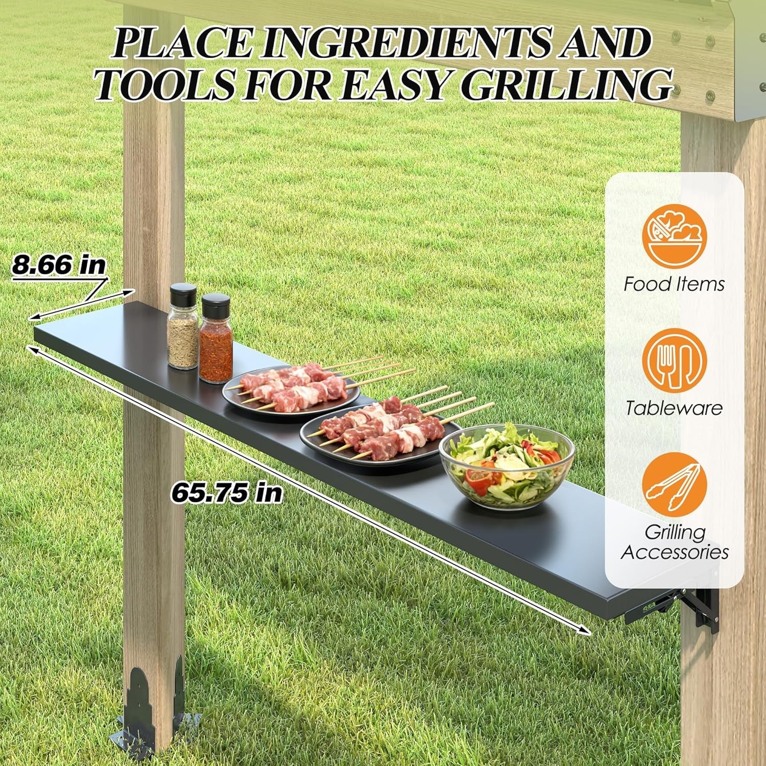 Outdoor Grill Gazebo Featuring Hardtop 7.7x5.7 Feet-4