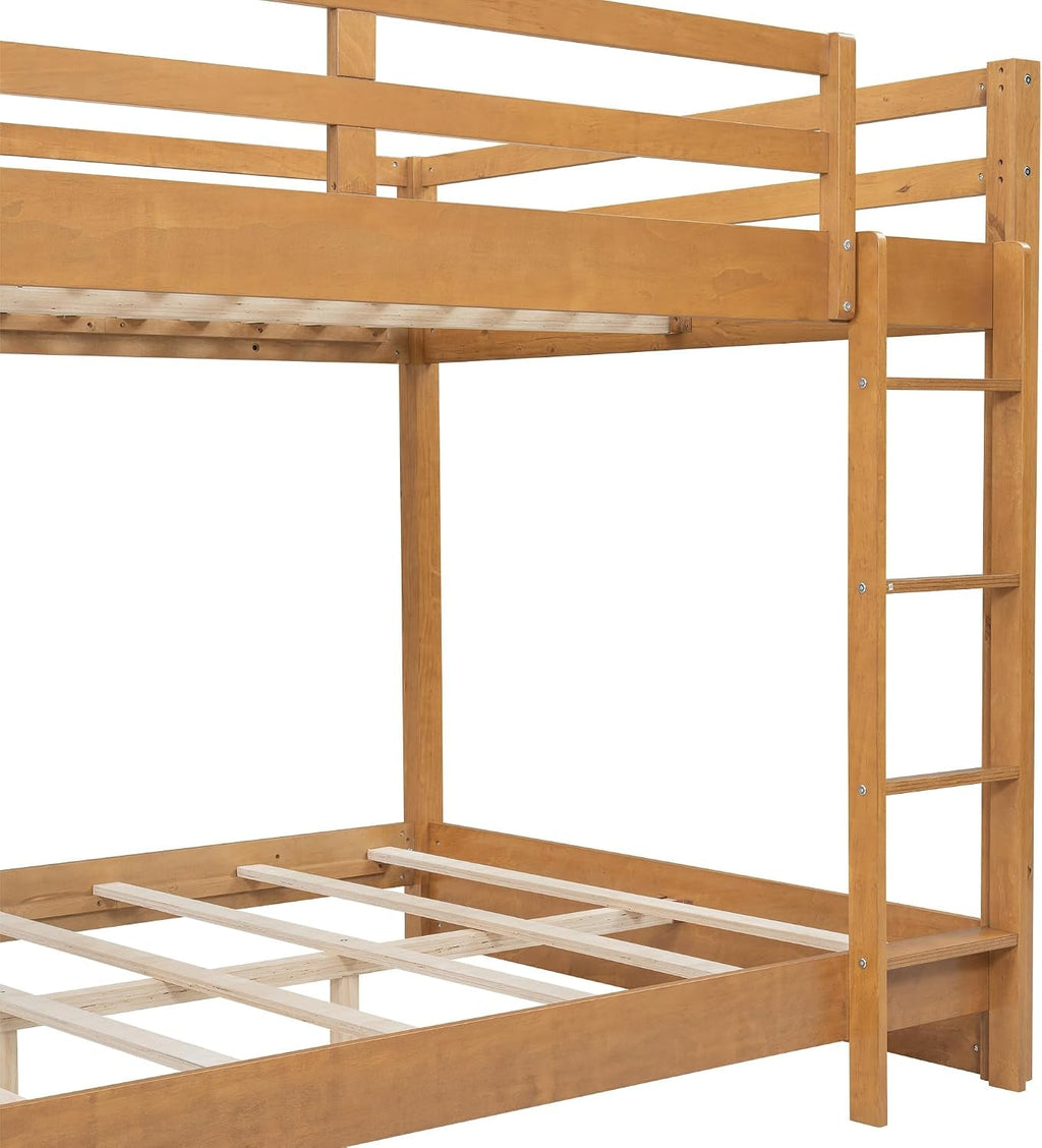 Queen Over Queen Solid Wood Construction Bunk Bed Ladder
