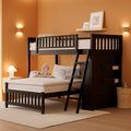 Twin Over Full Bunk Bed With Storage Solid Wood Espresso