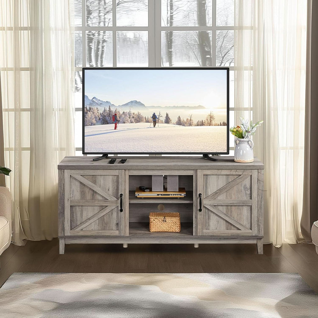 Gray Farm house TV Stand 65 Inch Entertainment Center-1