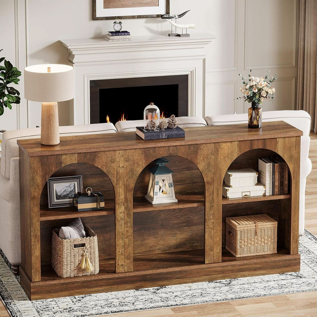 63 Inch Console Table Three Tier Storage for Entryway-3