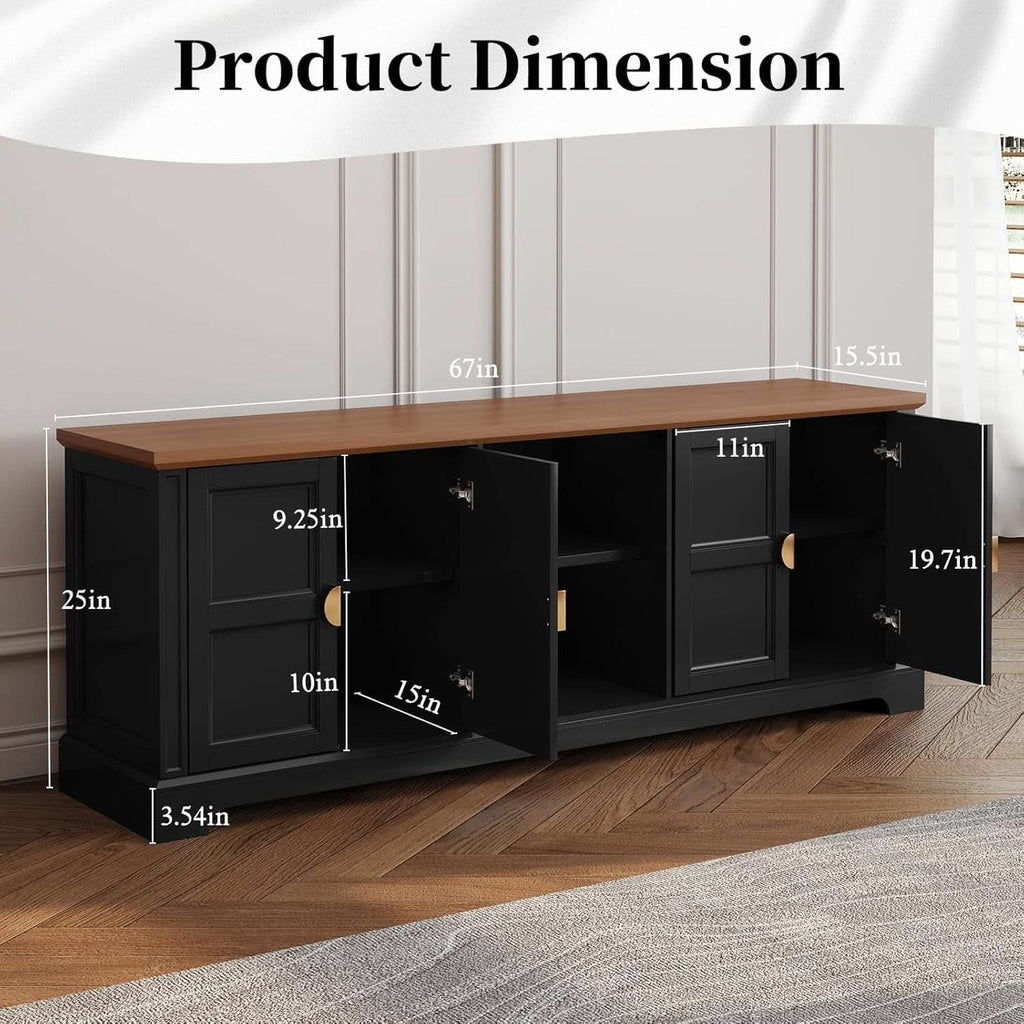 67 Inch TV Stand Entertainment Center Featuring Storage-1