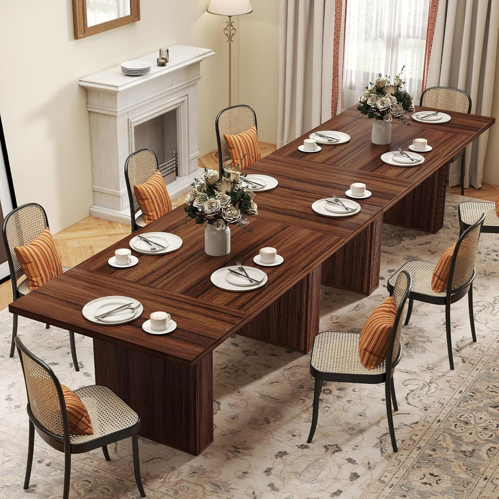 78Inch Walnut Rectangular Dining Table Waterproof Finish