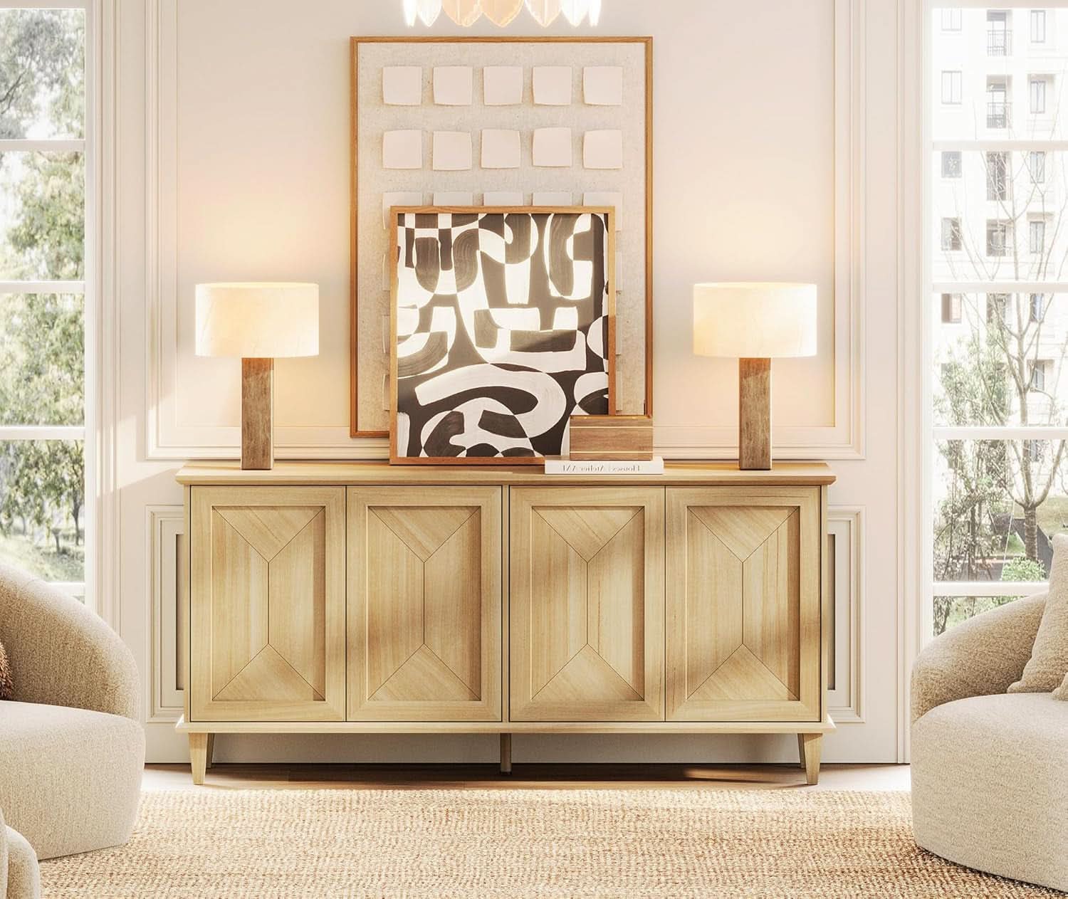 65 Inch Farmhouse TV Stand With Cable Management System-1