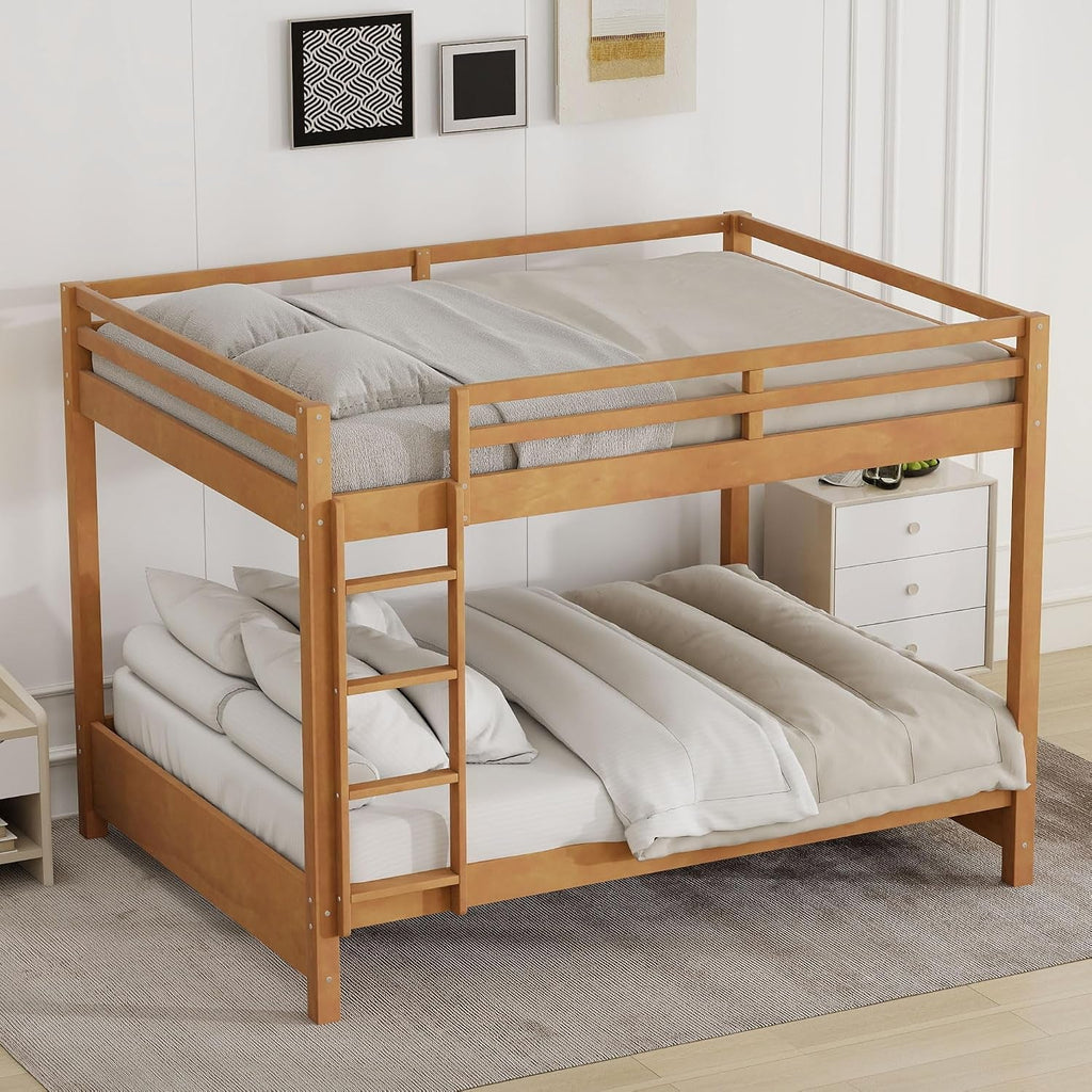 Queen Over Queen Solid Wood Construction Bunk Bed Ladder