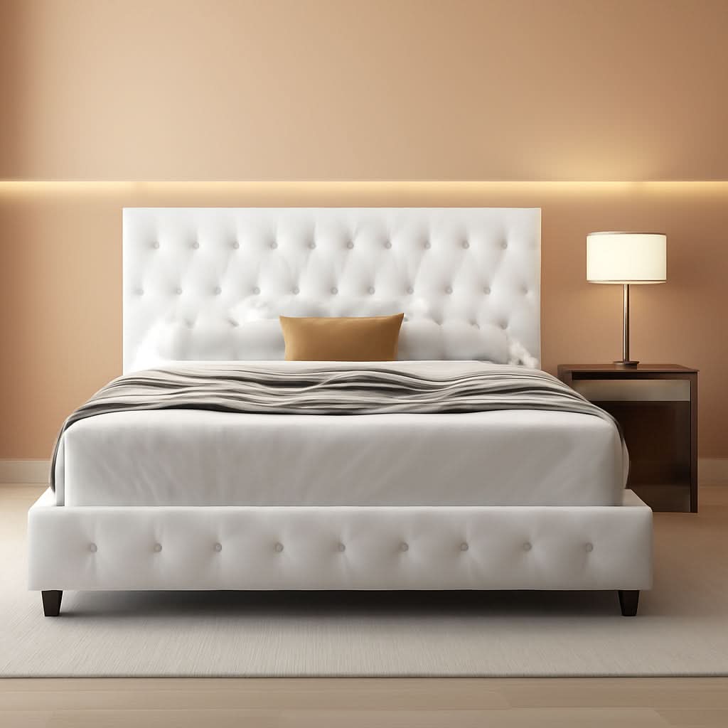 Queen Upholstered Bed Frame With Under Bed Drawers