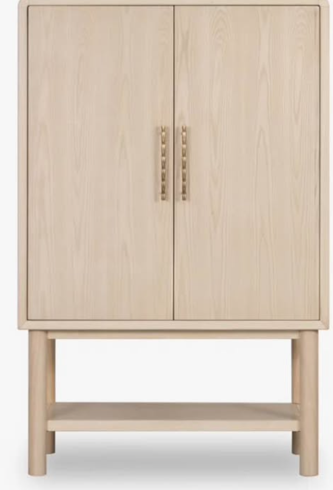 Two-Door Bar / Storage Cabinet – White-Sand Ash