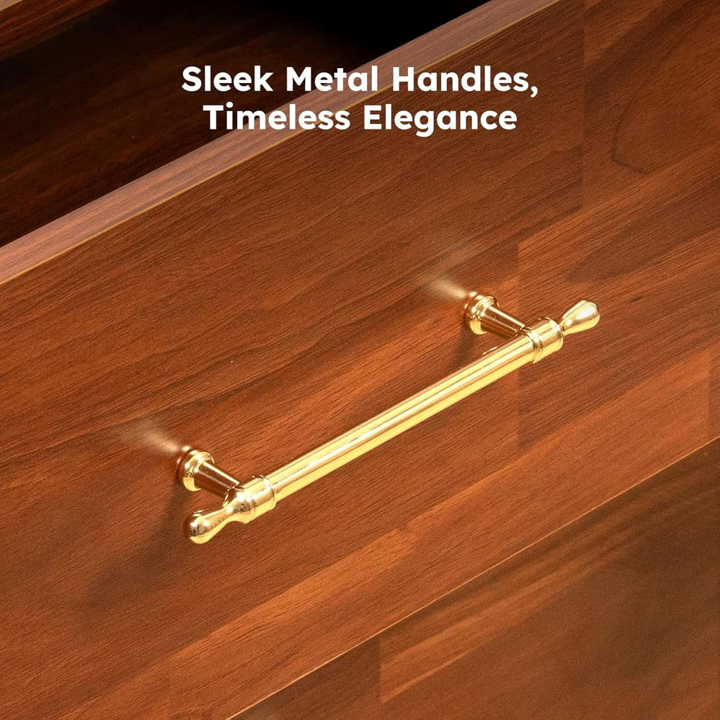 Walnut Dresser Six Drawer Storage Organizer Cabinet