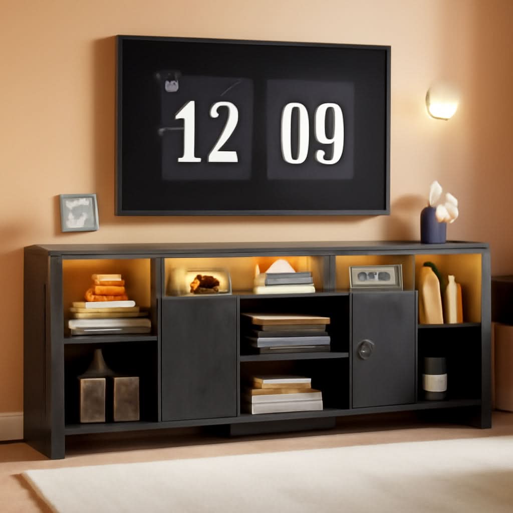 Eighty Inch TV Stand With Integrated LED Entertainment-0