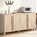 SixtyFiveInch Natural Walnut Sideboard Cabinet Storage Solution
