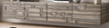 Floating Media Console – Carved Gray Oak (Wall-Mount)