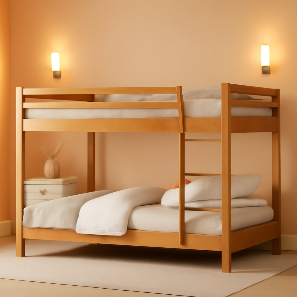 Queen Over Queen Solid Wood Construction Bunk Bed Ladder