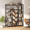 Sturdy 6 Tier Industrial Bookcase Integrated Display