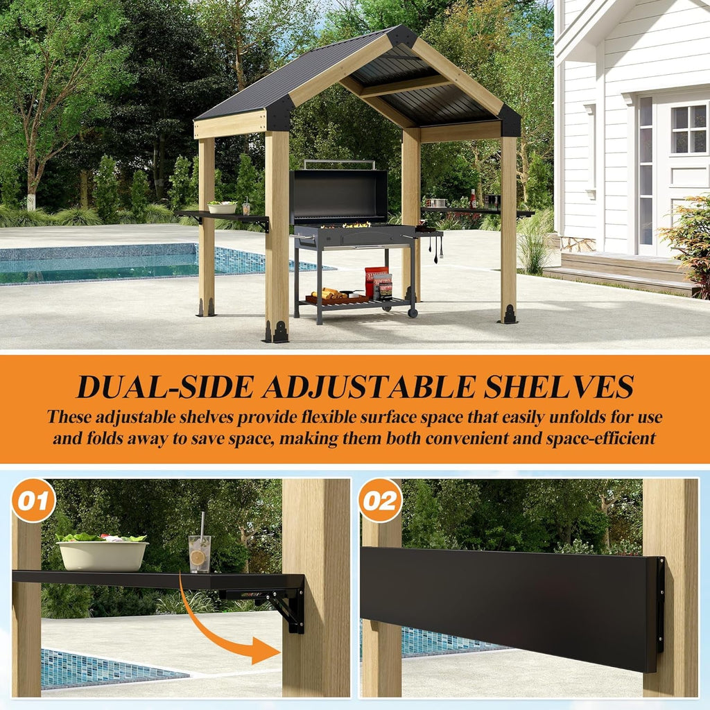Outdoor Grill Gazebo Featuring Hardtop 7.7x5.7 Feet-3