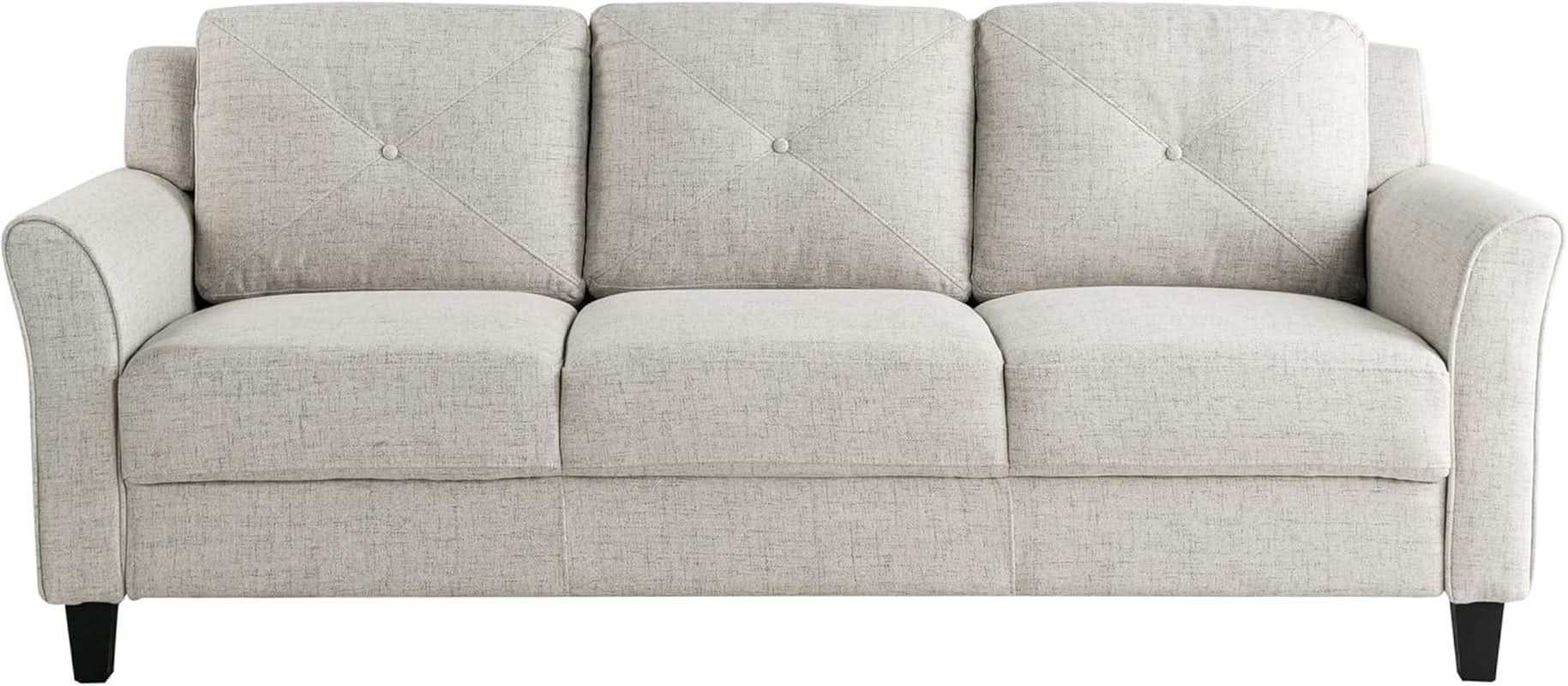 Harrington Sofa Beige With Curved Arms For Living Room-1