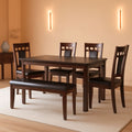 Brown Contemporary Engineered Wood Dining Table Set-0