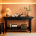 Charcoal Grey Premium Walnut Console Table Storage-0
