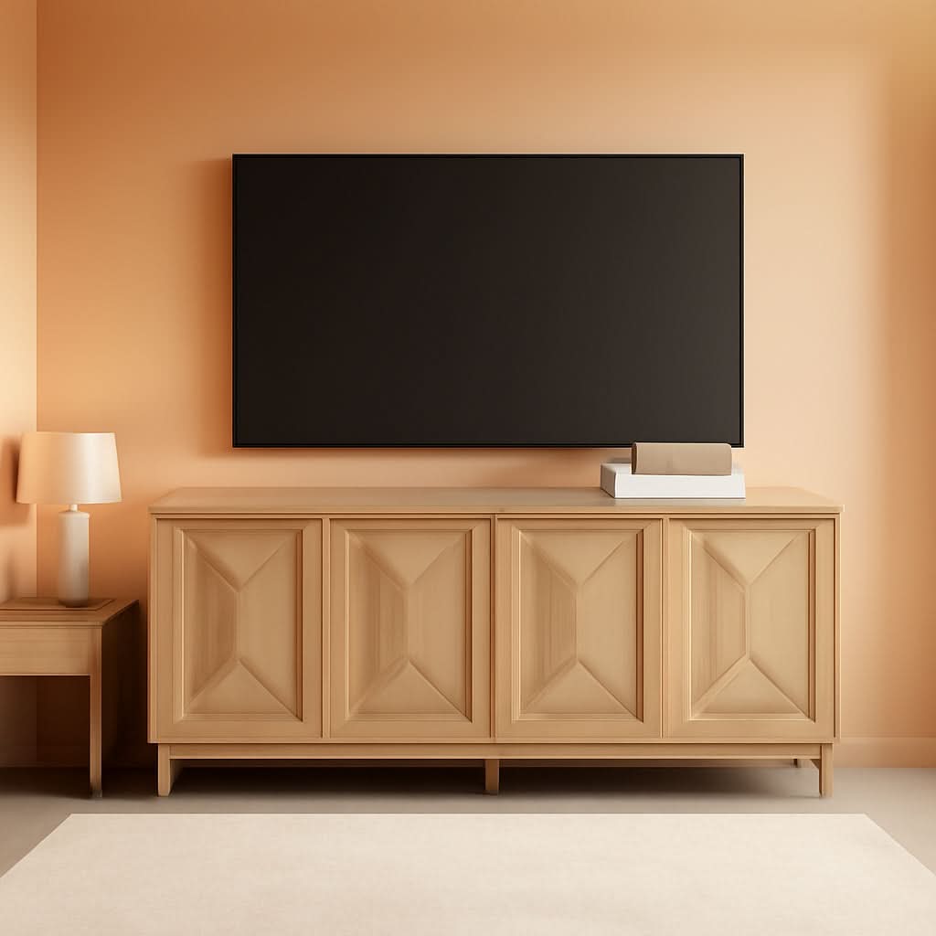 65 Inch Farmhouse TV Stand With Cable Management System-0