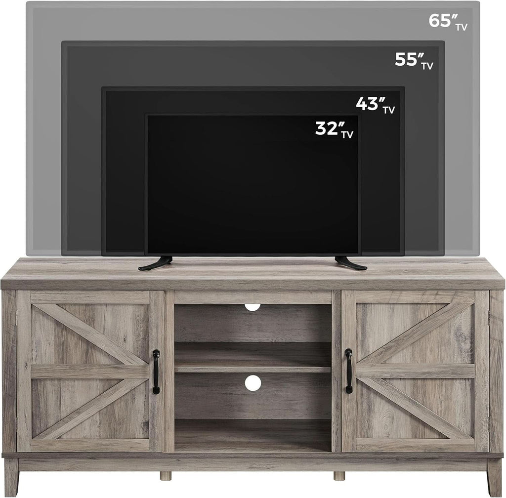 Gray Farm house TV Stand 65 Inch Entertainment Center-4