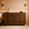 Walnut 55Inch Buffet Cabinet Storage Sideboard Unit-0