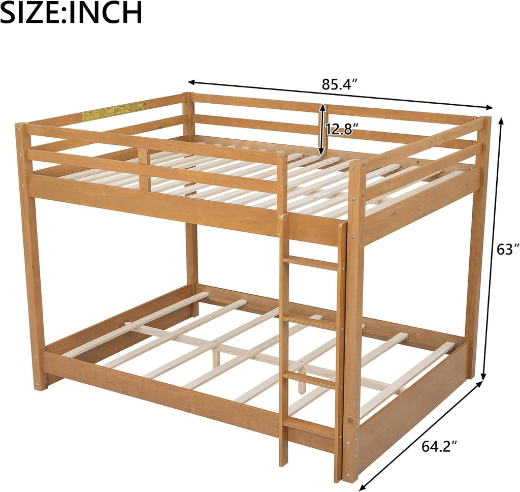 Queen Over Queen Solid Wood Construction Bunk Bed Ladder