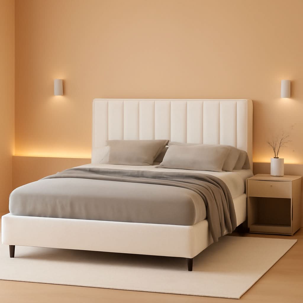 Floating King Bed Frame With LED Headboard Lighting