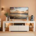 White Entertainment TV Stand With LED Illumination-0