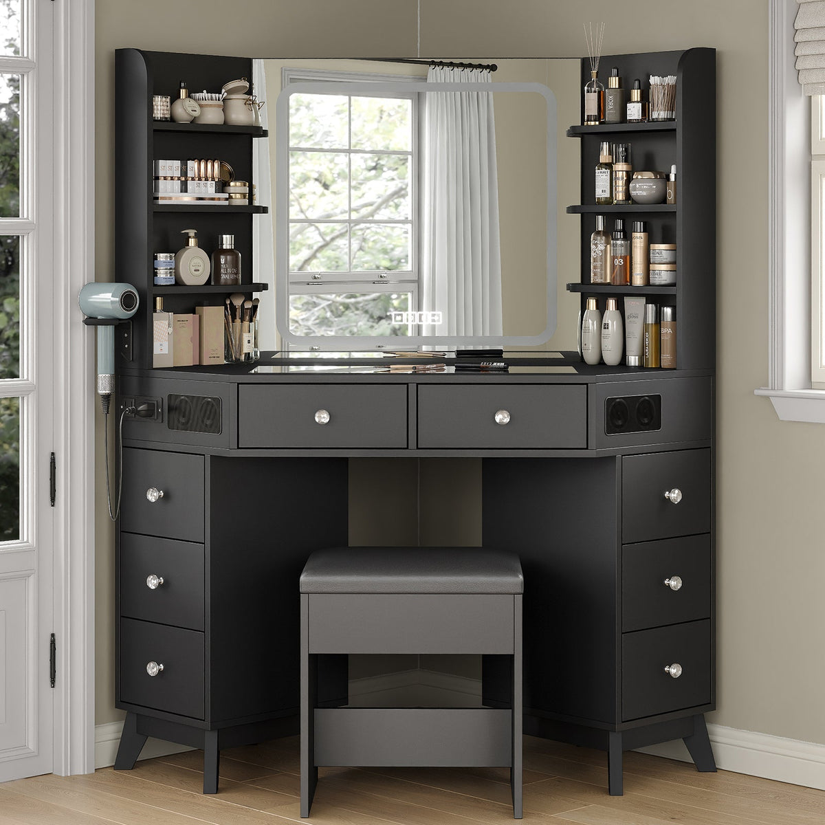 LED Mirror Vanity Desk White - Yanosaku