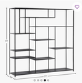 71" Metal Storage Bookcase – Black
