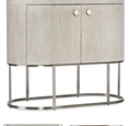 Oval Cabinet / Nightstand – Light Wood on Metal Base