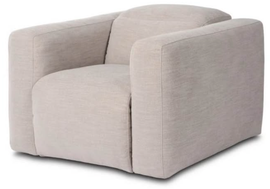 Power Recliner Accent Chair – Oatmeal (Overstuffed)