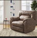 Oversized Leather Recliner – Tan
