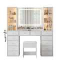 12-Drawer Mirror Vanity Desk - Yanosaku